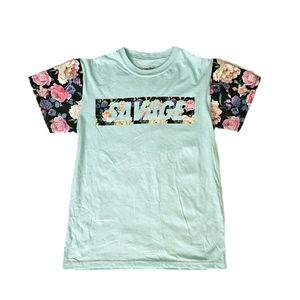 Fresh Laundry "Savage" floral Mens Tee Medium